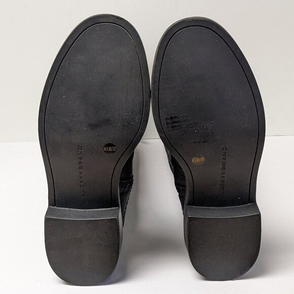 Lucky Brand Quenbe Tall Riding Boots, Black Leather, Women's 6.5 M - Picture 6 of 7